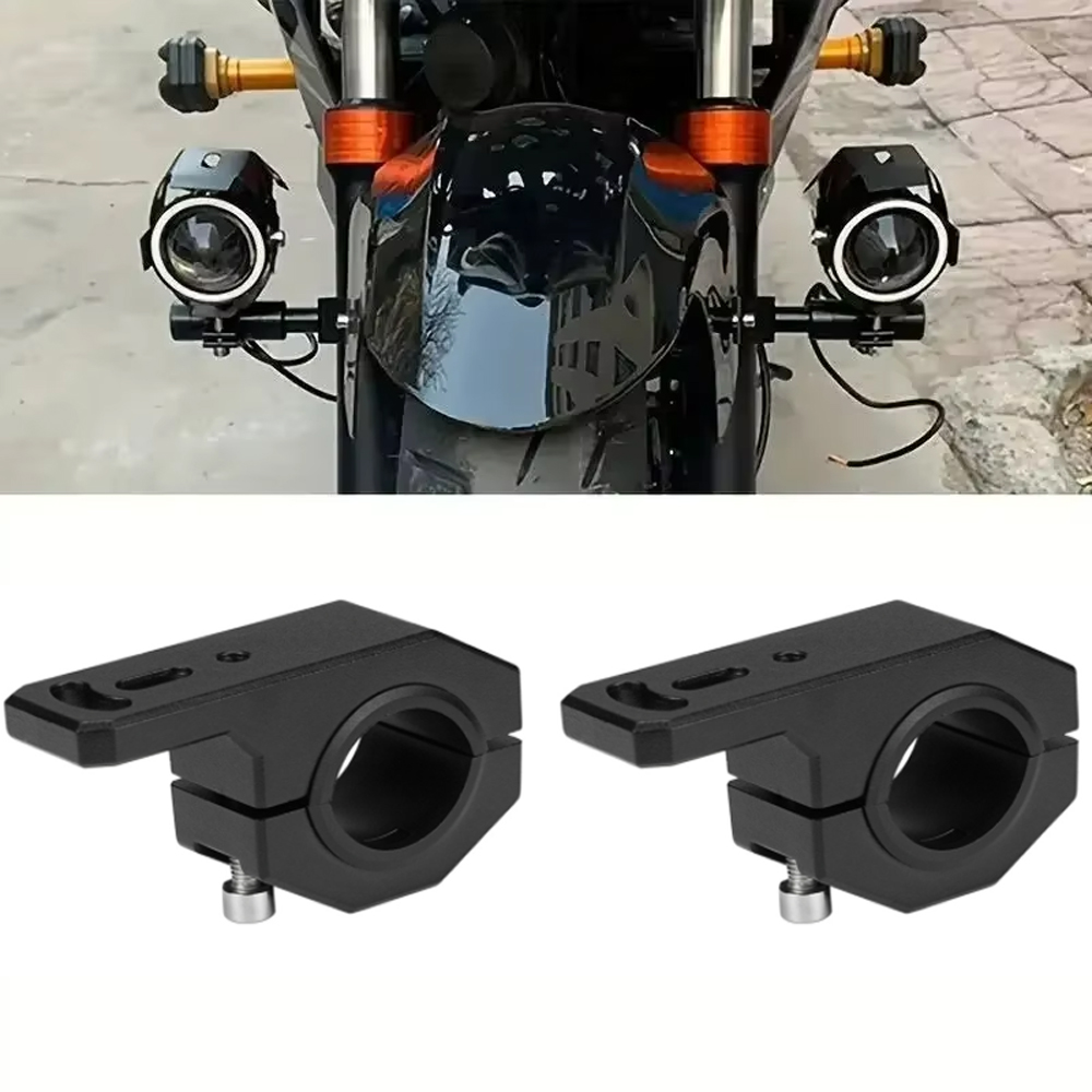 Cycling In City - ขายึดไฟหน้ามอเตอร์ไซค์ 2 ชิ้น ขายึดไฟสปอตไลท์แบบสากล ขายึดไฟตัดหมอกมอเตอร์ไซค์ อุปกรณ์เสริมสำหรับไฟหน้า