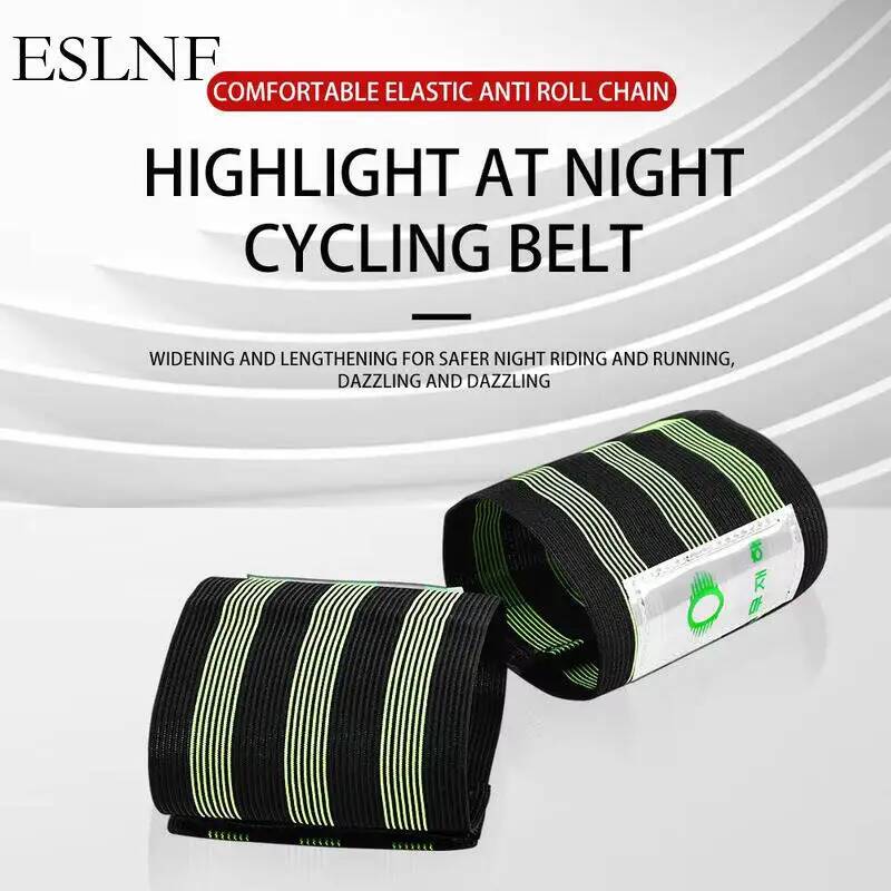 Cycling Commute - ESLNF สายรัดนิรภัยสำหรับจักรยานแบบสะท้อนแสงแบบสากล สายรัดข้อเท้าแบบปรับได้ สายรัดขาแบบมองเห็นได้ชัดเจน สำหรับจักรยานเสือภูเขา จักรยานถนน